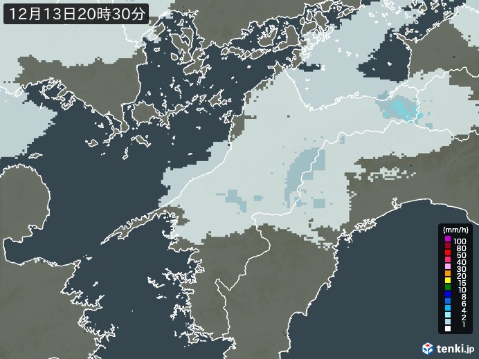 愛媛県の雨雲レーダー(過去)