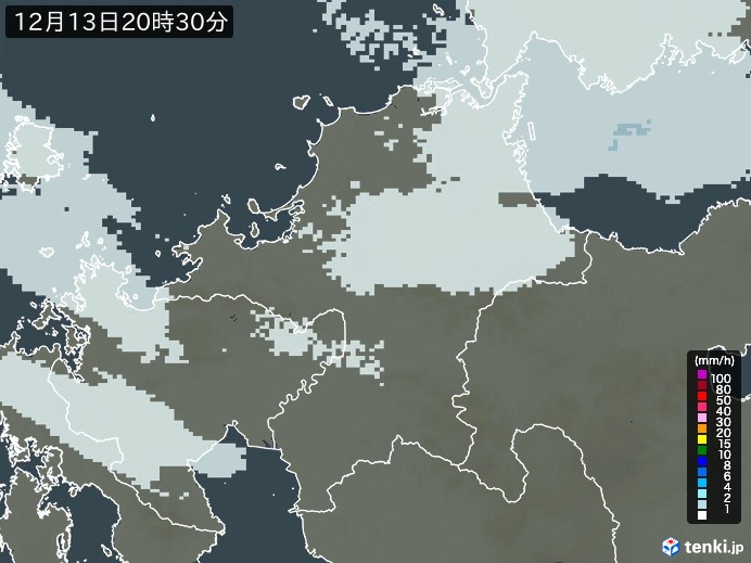 福岡県の雨雲レーダー(過去)
