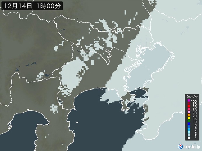 神奈川県の雨雲レーダー(過去)