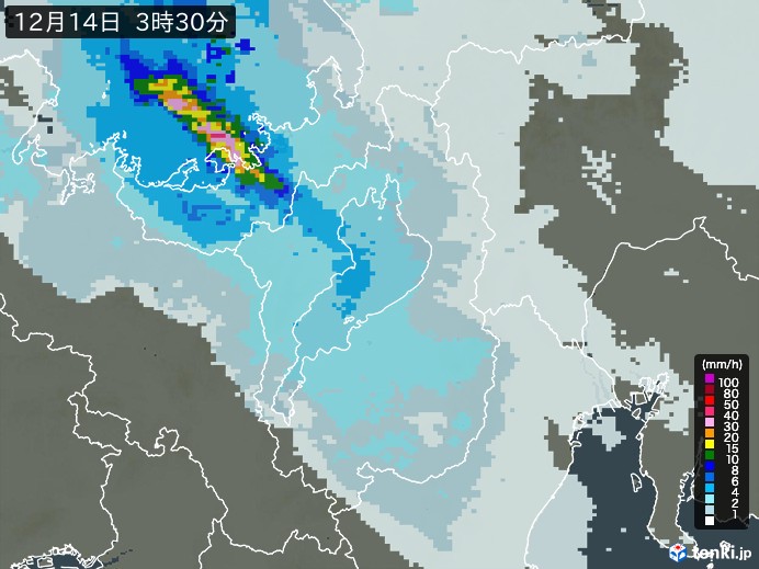 滋賀県の雨雲レーダー(過去)