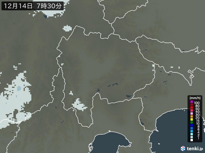 山梨県の雨雲レーダー(過去)