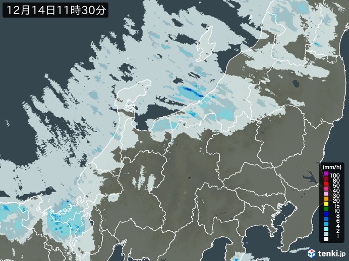 北陸地方の雨雲レーダー(過去)