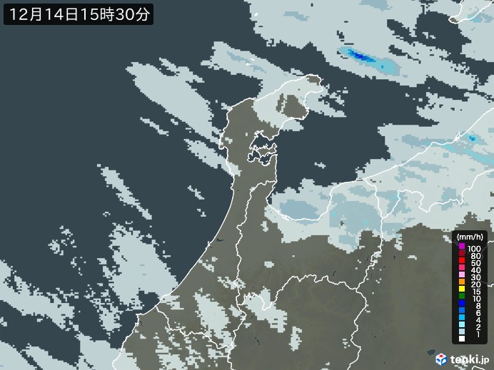 石川県の雨雲レーダー(過去)