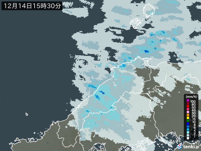 島根県の雨雲レーダー(過去)