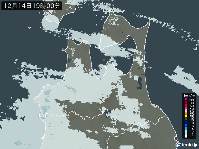 青森県の雨雲レーダー(過去)