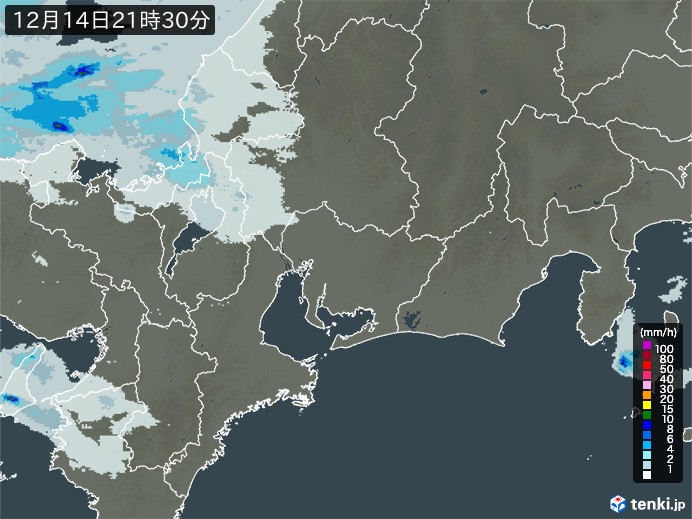 東海地方の雨雲レーダー(過去)