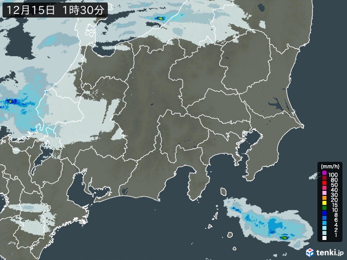 関東・甲信地方の雨雲レーダー(過去)