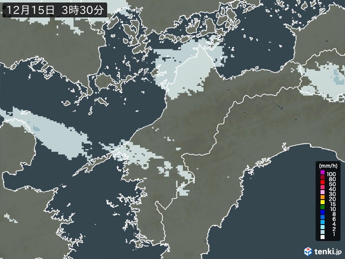 愛媛県の雨雲レーダー(過去)