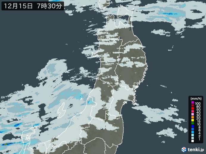 東北地方の雨雲レーダー(過去)