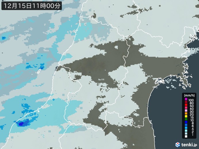 山形県の雨雲レーダー(過去)