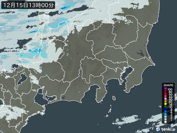 関東・甲信地方の雨雲レーダー(過去)