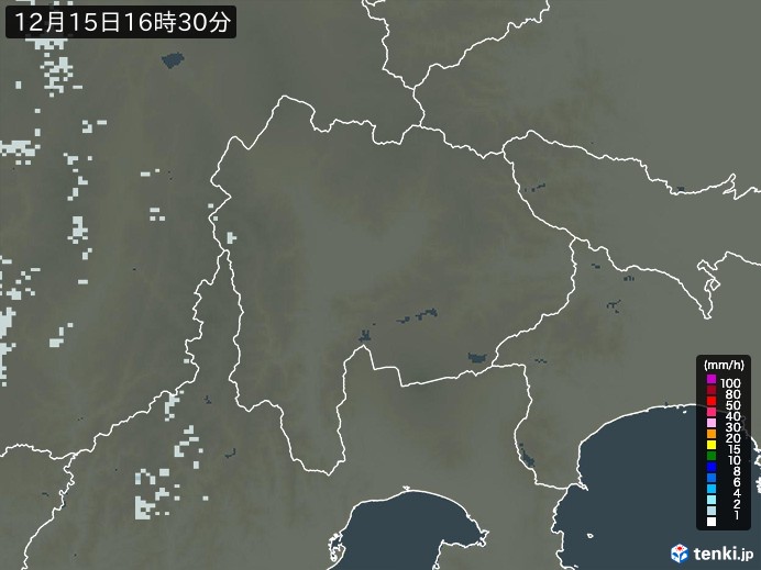 山梨県の雨雲レーダー(過去)