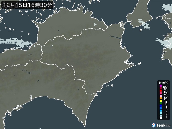 徳島県の雨雲レーダー(過去)