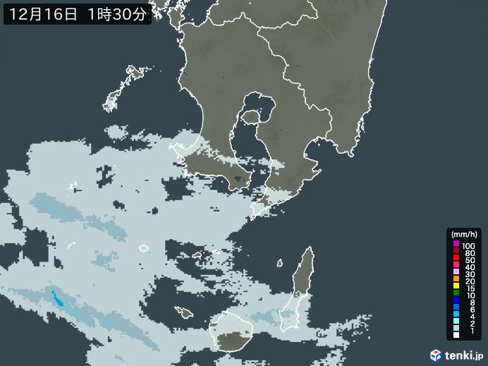 鹿児島県の雨雲レーダー(過去)