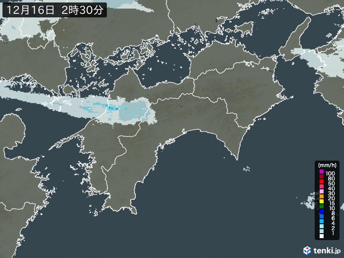 四国地方の雨雲レーダー(過去)