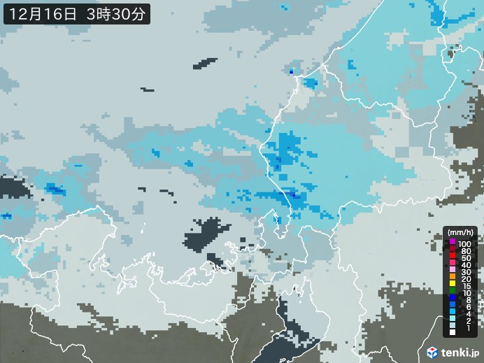 福井県の雨雲レーダー(過去)