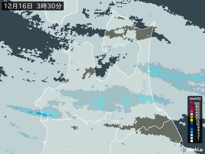 青森県の雨雲レーダー(過去)