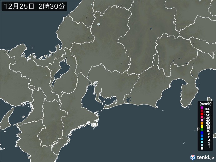 東海地方の雨雲レーダー(過去)