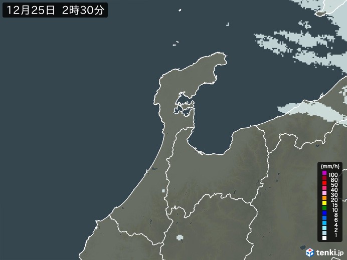 石川県の雨雲レーダー(過去)