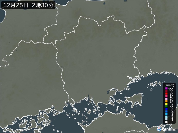 岡山県の雨雲レーダー(過去)