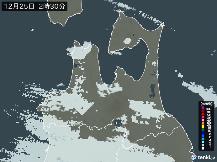 青森県の雨雲レーダー(過去)