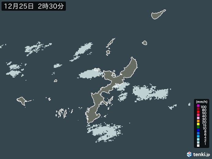 沖縄県の雨雲レーダー(過去)