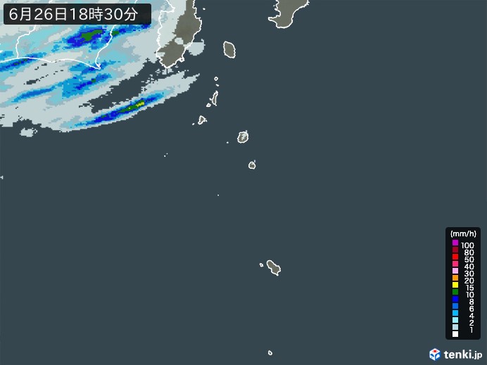伊豆諸島(東京都)の雨雲レーダー(過去)