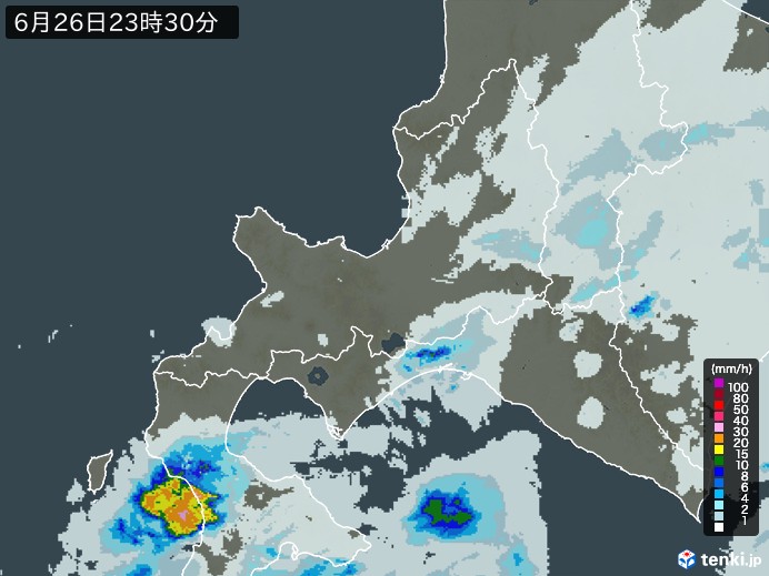 道央の雨雲レーダー(過去)