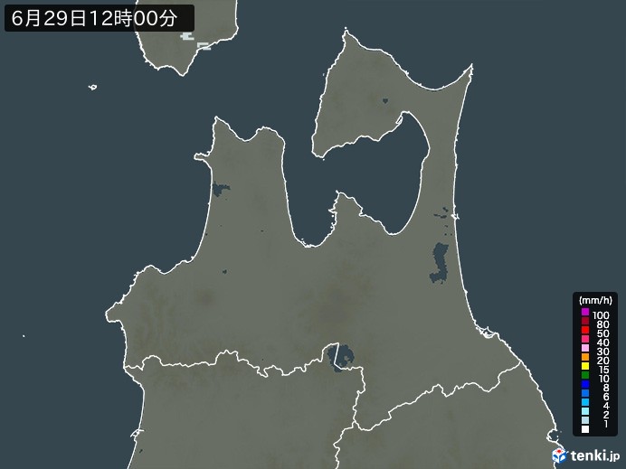 青森県の雨雲レーダー(過去)
