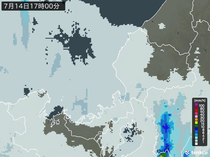 福井県の雨雲レーダー(過去)