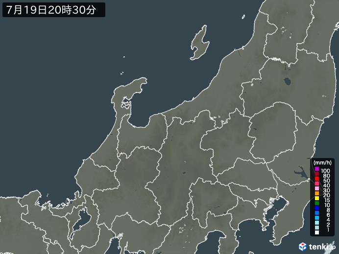 北陸地方の雨雲レーダー(過去)