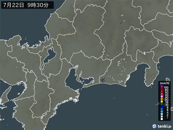 東海地方の雨雲レーダー(過去)