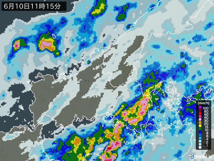山口県の雨雲レーダー(実況) - 日本気象協会 tenki.jp