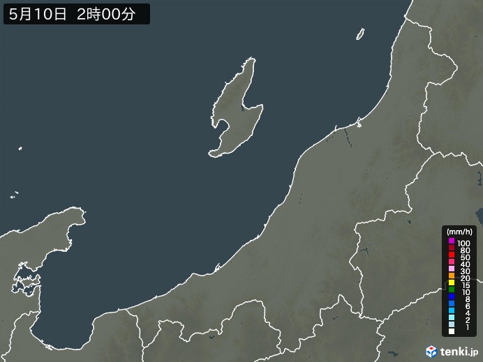 新潟県の雨雲レーダー(予報)