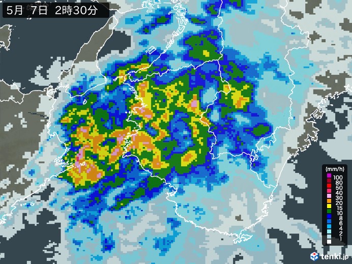 和歌山県の雨雲レーダー(予報)