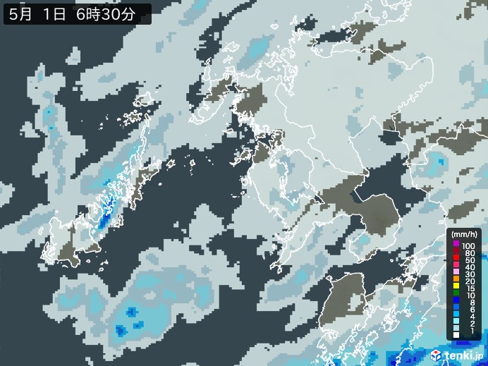 長崎県の雨雲レーダー(予報)