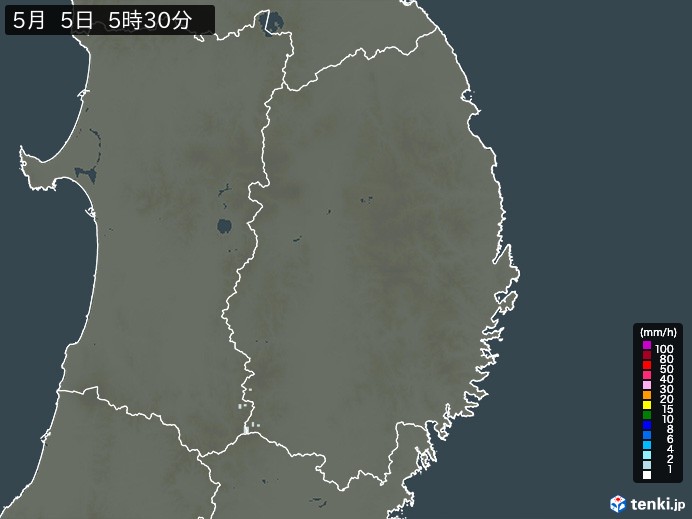 岩手県の雨雲レーダー(予報)