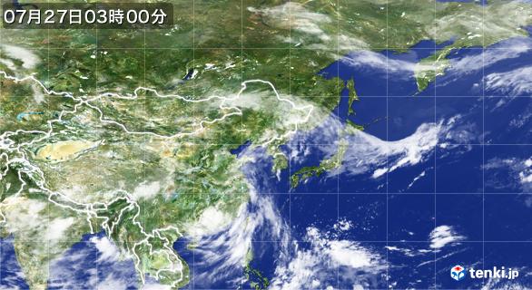 東アジアの気象衛星(2024年07月27日03:00発表)