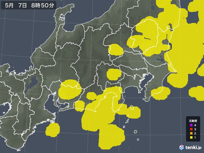 関東・甲信地方の雷レーダー(予報)