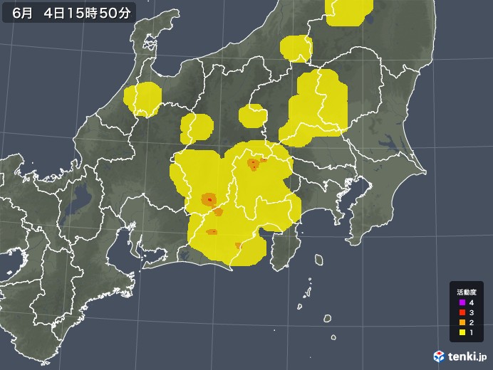 関東・甲信地方の雷レーダー(予報)