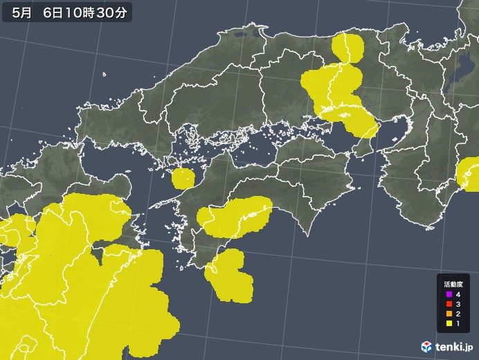 四国地方の雷レーダー(予報)