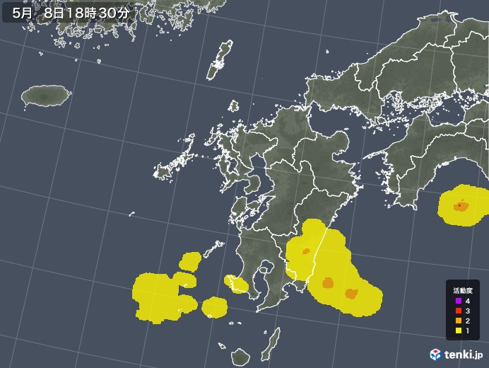 九州地方の雷レーダー(予報)