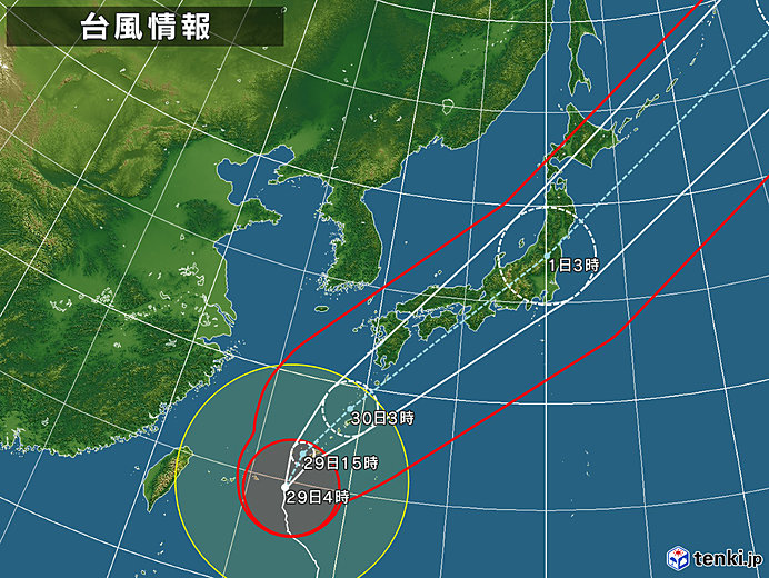 台風情報・日本広域(2018年09月29日04時現在)