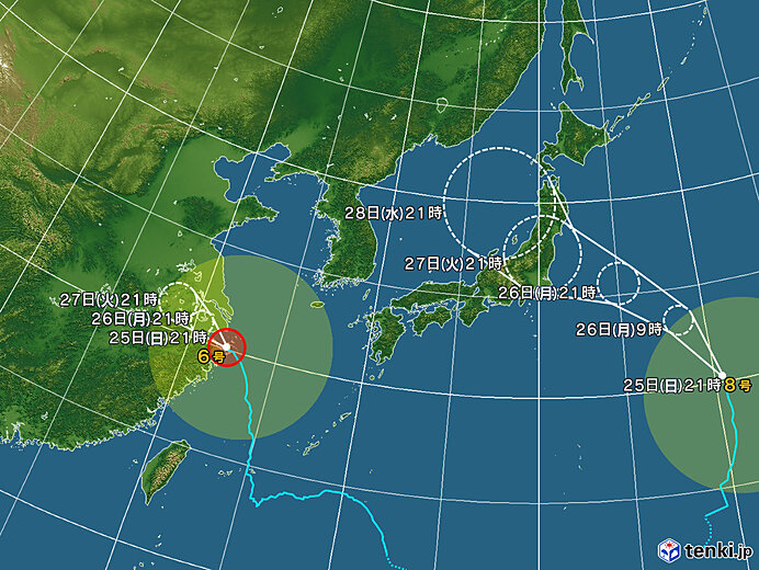 台風情報・日本広域(2021年07月25日21時現在)