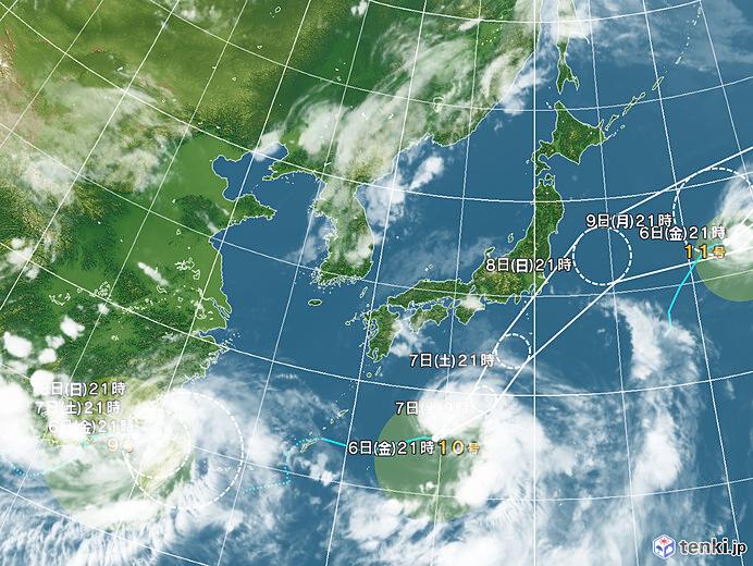 台風情報・日本広域(2021年08月06日21時現在)