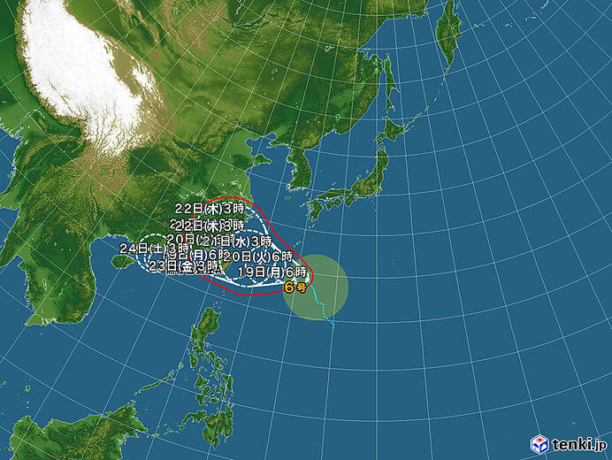 台風情報・日本広域(2021年07月19日06時現在)