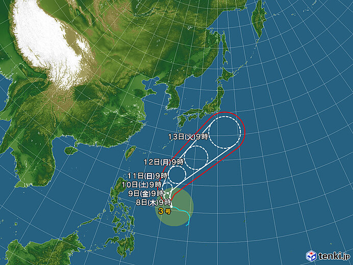 台風情報・日本広域(2023年06月08日09時現在)